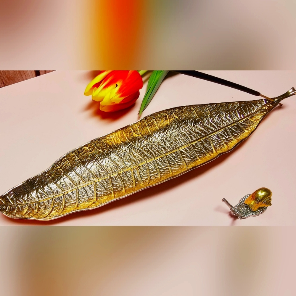 Gold Leaf and Snail Incense Burner